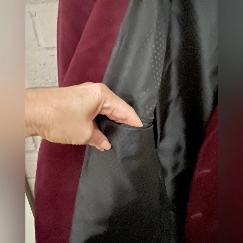 I.N.C. Burgundy Merlot velour blazer L